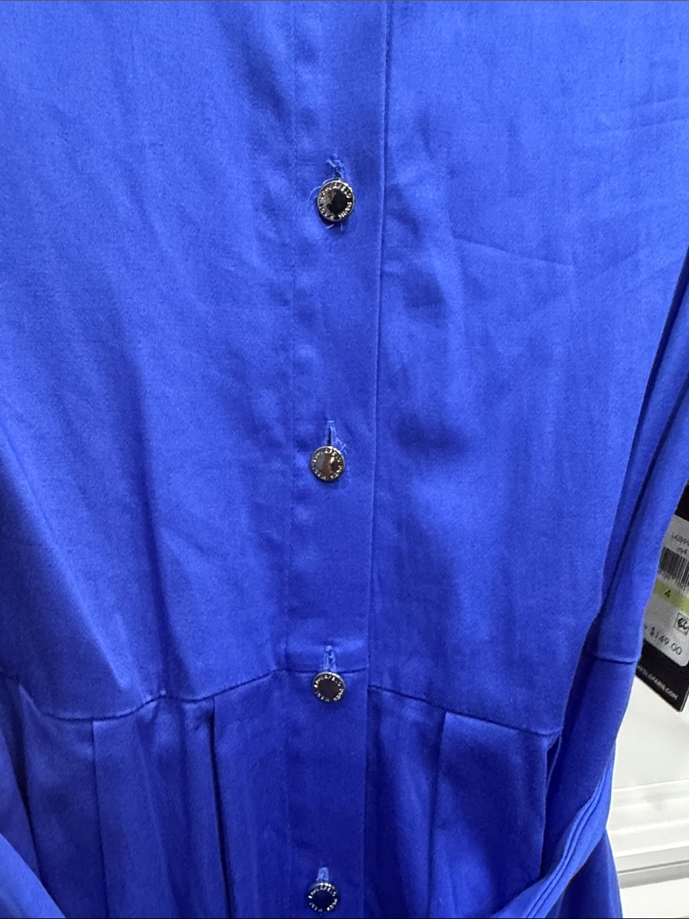Karl Lagerfeld Royal Blue Shirtwaist Midi Dress SZ4 - Picture 4 of 12